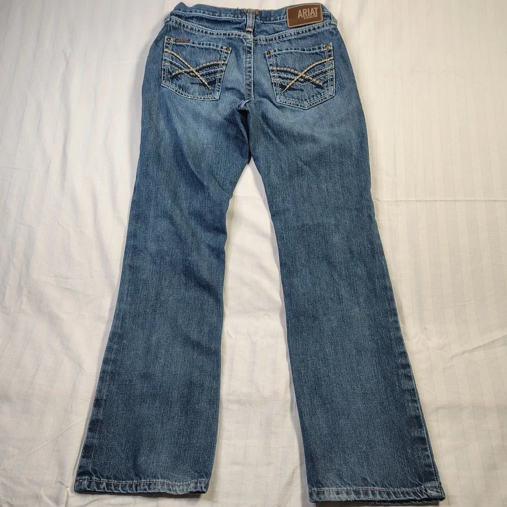Ariat Jeans Men 30x34 Blue Flare Leg M5 Buffalo Nickel Bootcut Medium Wash Denim - Picture 9 of 13